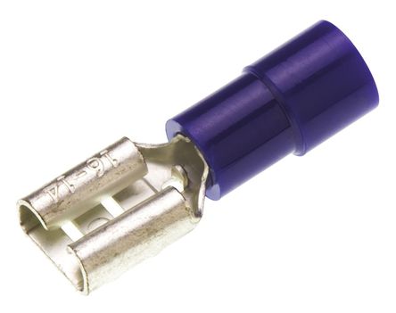 RS Pro - FDNI2-250 - RS Pro FDNI2 系列 蓝色 绝缘 压接插座 FDNI2-250, 6.35 x 0.8mm		