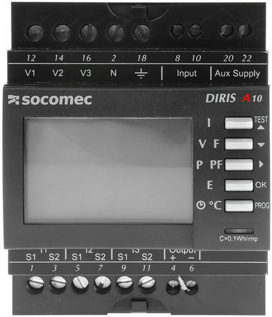 Socomec - 4825 0010 - Socomec DIRIS A10 ϵ 4825 0010 2, 3  LCD ֹʱ, 0.1 %, 		