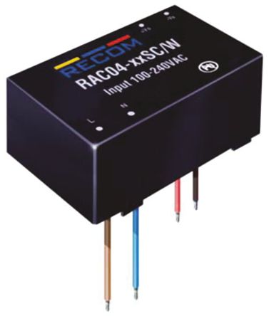 Recom - RAC04-09SC/W - Recom 4W  ǶʽģʽԴ SMPS RAC04-09SC/W, 115  370 (With Derating) V dc, 80  264 (With Derating) V ac		