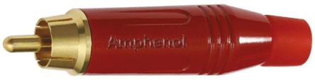 Amphenol - ACPR-RED - Amphenol 红色 RCA 插头 ACPR-RED, 电缆安装, 镀金触点		