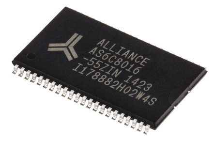 Alliance Memory - AS6C8016-55ZIN - Alliance Memory AS6C8016-55ZIN, 8Mbit SRAM ڴ, 512K  x 16 λ, 2.7  5.5 V, 44 TSOPװ		