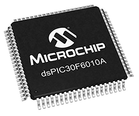 Microchip - DSPIC30F6010A-30I/PF - Microchip DSPIC30F6010A-30I/PF 16bit źŴ DSP, 25MHz, 144 kB ROM , 8192 B RAM, 80 TQFPװ		