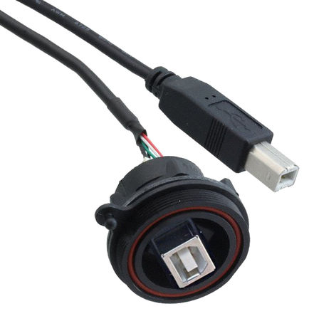 Bulgin - PX0844/B/0M50/B - Bulgin USB ϵ PX0844/A/0M50 1 ˿ ֱ  2.0 USB  PX0844/B/0M50/B, 尲װ, 30 V , 1A		