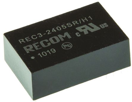 Recom - REC3-2405SR/H1 - Recom REC3 ϵ 3W ʽֱ-ֱת REC3-2405SR/H1, 20.4  27.6 V ֱ, 5V dc, 600mA, 1kV dcѹ, 75%Ч, DIPװ		