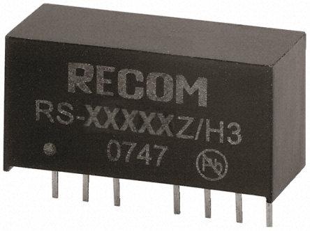 Recom - RS-4809SZ/H3 - Recom RS ϵ 2W ʽֱ-ֱת RS-4809SZ/H3, 18  72 V ֱ, 9V dc, 222mA, 3kV dcѹ, SIPװ		