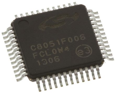 Silicon Labs - C8051F006-GQ - Silicon Labs C8051F ϵ 8 bit 8051 MCU C8051F006-GQ, 25MHz, 32 kB ROM , 2304 B RAM, TQFP-48		