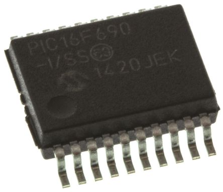 Microchip - PIC16F690-I/SS - Microchip PIC16F ϵ 8 bit PIC MCU PIC16F690-I/SS, 20MHz, 4096  ROM , 256 B RAM, SSOP-20		