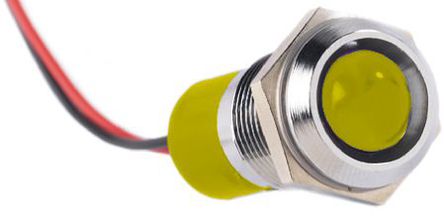 RS Pro - Q14P3CXXHY220E - RS Pro Q14P3CXXHY220E 10 mm ͹�� ��ɫ LED ָʾ����, ���߽Ӷ�, 14mm��װ�׳ߴ�, 220 V ����		
