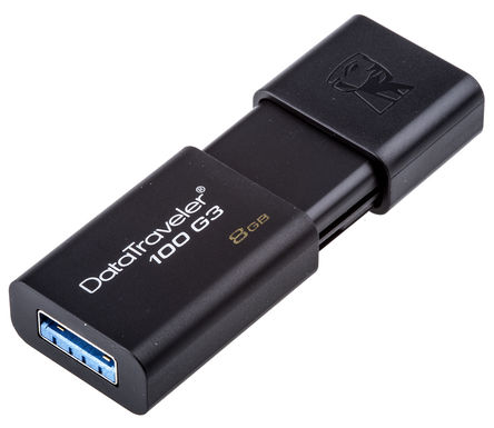 Kingston - DT100G3/8GB - Kingston DataTraveler 8 GB USB 3.0 U		