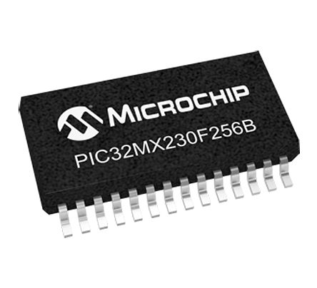 Microchip - PIC32MX230F256B-I/SS - Microchip PIC32MX ϵ 32 bit PIC MCU PIC32MX230F256B-I/SS, 40MHz, 256 kB ROM , 32 kB RAM, 1xUSB, SSOP-28		