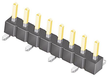 Samtec - TSM-108-01-L-SV - Samtec TSM 系列 8路 2.54mm节距 (1排) 直 引脚管座 TSM-108-01-L-SV, 焊接端接, 7A, 表面安装		