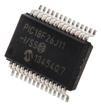 Microchip - PIC18F26J11-I/SS - Microchip PIC18F ϵ 8 bit PIC MCU PIC18F26J11-I/SS, 48MHz, 64 kB ROM , 3776 B RAM, SSOP-28		