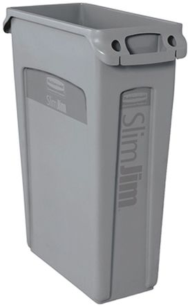 Rubbermaid Commercial Products - FG354060GRAY - Rubbermaid Commercial Products Slim Jim 87L ɫ PE  FG354060GRAY, 762 x 279 x 558mm		
