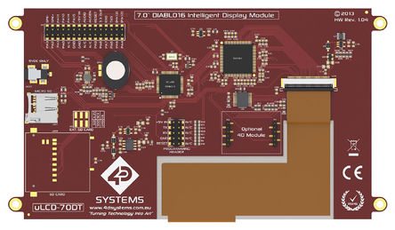 4D Systems - uLCD-70DT - 4D Systems 7in TFT  ʾģ, 800 x 480pixels ֱ, LED I2C, TTL ӿ		