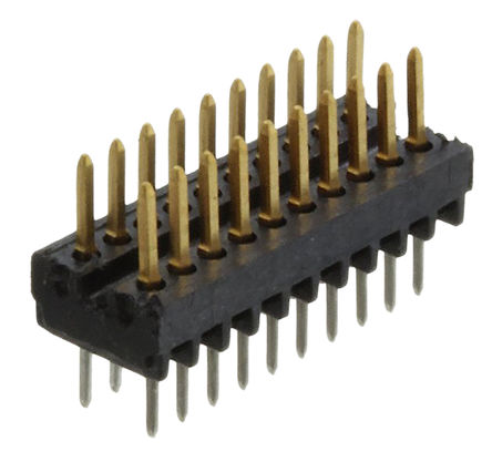 TE Connectivity - 5-103916-2 - TE Connectivity AMPMODU System 50 系列 20路 1.27mm节距 (2排) 垂直 PCB 针座 5-103916-2, 焊接端接, 1A, 通孔		