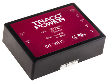 TRACOPOWER - TML 30112 - TRACOPOWER 30W  ǶʽģʽԴ SMPS TML 30112, 100  370 V dc, 85  264 V ac, 12V dc, 2.5A		