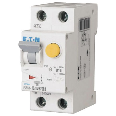 Eaton - PKNM-10/1N/B/003-MW - Eaton PKNM 1P+N 10 A ˲ʱ RCD PKNM-10/1N/B/003-MW, 30mAբ, DIN찲װ		