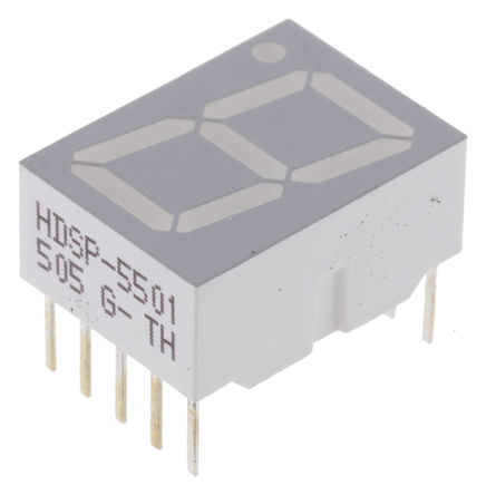 Broadcom - HDSP-5501-GH000 - Broadcom 1ַ 7  ɫ LED  HDSP-5501-GH000, 3.7 mcd, ҲС, 14.22mmַ, ͨװװ		