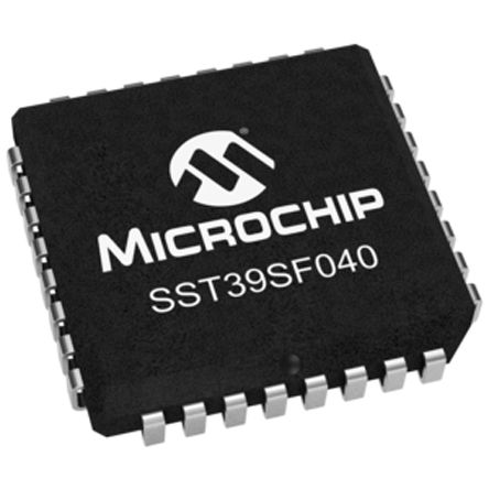 Microchip - SST39SF040-70-4C-NHE - Microchip SST39SF040-70-4C-NHE , 4Mbit (512K x 8 λ), нӿ, 70ns, 4.5  5.5 V, 32 PLCCװ		