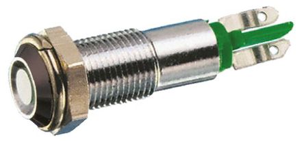 Signal Construct - SMEP08212 - Signal Construct SMEP08212 5 mm 凹形 绿色 LED 指示器, 焊接片接端, 8mm安装孔尺寸, 12 V		
