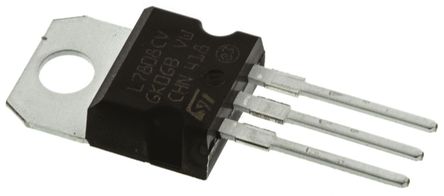 STMicroelectronics - L7808CV - STMicroelectronics L78xx 系列 L7808CV 线性稳压器, 最高 35 V输入, 8 V输出, 1.5A最大输出, 3引脚 TO-220 