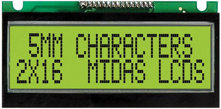 Midas - MC21605F6WE-SPTLY - Midas F ϵ ͸ ĸ LCD ɫʾ MC21605F6WE-SPTLY, LED, 216ַ		