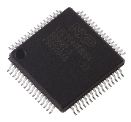 NXP - LPC2148FBD64,151 - NXP LPC21 ϵ 16/32 bit ARM7TDMI-S MCU LPC2148FBD64,151, 60MHz, 512 kB ROM , 40 kB RAM, 1xUSB, LQFP-64		