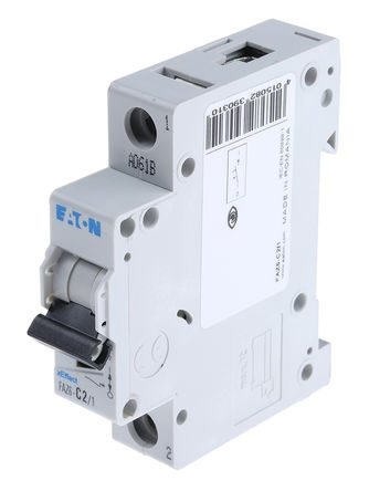 Eaton - FAZ6-C2/1 - Eaton xEffect FAZ6 ϵ�� 1�� 2 A MCB ΢�Ͷ�·�� FAZ6-C2/1, 6 kA �Ͽ�����, C�� ��բ����		