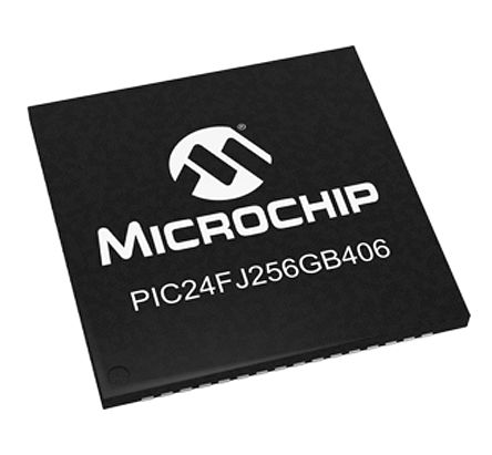 Microchip - PIC24FJ256GB406-I/MR - Microchip PIC24F ϵ 16 bit PIC24F CPU MCU PIC24FJ256GB406-I/MR, 32MHz, 256 kB ROM , 16 kB RAM, 1xUSB, QFN-64		