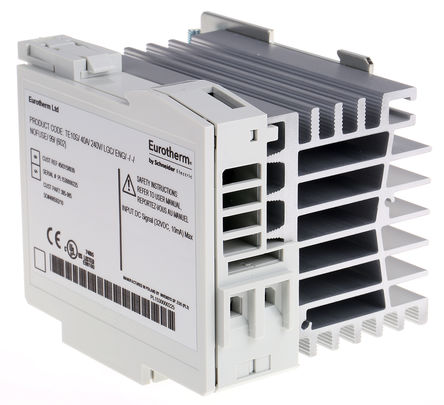 Eurotherm - TE10S/40A/240V/LGC/ENG/-/-/NOF - Eurotherm 40 A DIN轨安装 固态继电器 TE10S/40A/240V/LGC/ENG/-/-/NOF, 闸流晶体管输出, 零交叉切换, 240 V 交流		