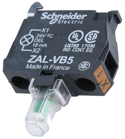 Schneider Electric - ZALVB5 - Schneider Electric XB5 ϵ  ZALVB5, 24 V, ɫ LED, ݶӶ		