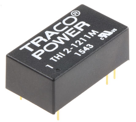 TRACOPOWER - THI 2-1211M - TRACOPOWER THI 2M ϵ 2W ʽֱ-ֱת THI 2-1211M, 10.8  13.2 V ֱ, 5V dc, 400mA, 4kVѹ, 66%Ч, DIP 16װ		