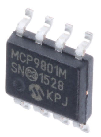 Microchip - MCP9801-M/SN - Microchip MCP9801-M/SN 12 λ ¶ת, 0.5Cȷ, I2CSMBusӿ, 2.7  5.5 VԴ, -55  +125 C¶, 8 SOICװ		