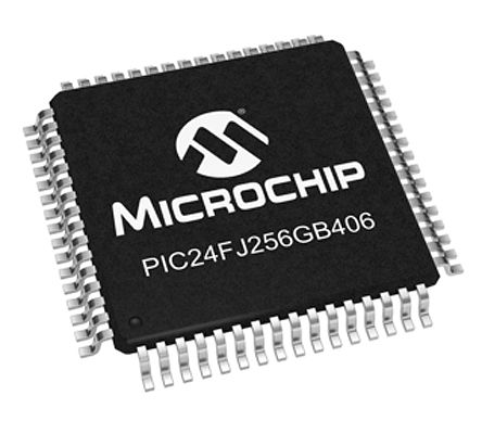 Microchip - PIC24FJ256GB406-I/PT - Microchip PIC24F ϵ 16 bit PIC24F CPU MCU PIC24FJ256GB406-I/PT, 32MHz, 256 kB ROM , 16 kB RAM, 1xUSB, TQFP-64		