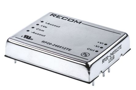 Recom - RP20-240512TE - Recom 20W ʽֱ-ֱת RP20-240512TE, 18  36 V ֱ, 5 V dc, 12 V dc, 2 A, 0.3 A, 1.6kV dcѹ		