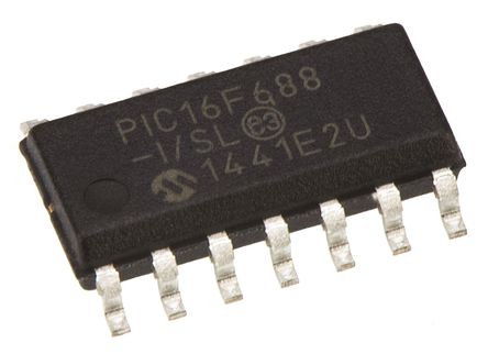Microchip - PIC16F688-I/SL - Microchip PIC16F ϵ 8 bit PIC MCU PIC16F688-I/SL, 20MHz, 4096 x 14 ֣256 B ROM , 256 B RAM, SOIC-14		