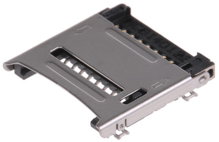Molex - 47219-2001 - Molex 1.1mm节距 8针 水平 母 SMT MicroSD 卡接头 47219-2001, 焊接端接		