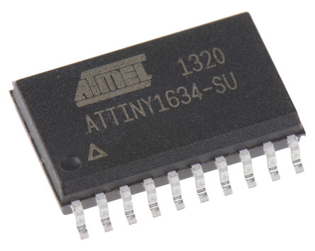 Microchip - ATTINY1634-SU - Microchip ATtiny ϵ 8 bit AVR MCU ATTINY1634-SU, 12MHz, 16 kB ROM , 1 kB RAM, SOIC-20		