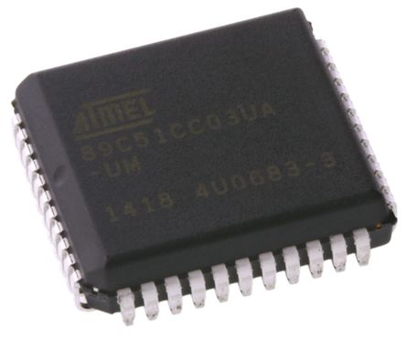 Atmel - AT89C51CC03UA-SLSUM - Atmel AT89C ϵ 8 bit 8051 MCU AT89C51CC03UA-SLSUM, 60MHz, 64 kB ROM , 2 kB256 B2048 B RAM, PLCC-44		