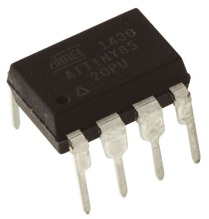 Microchip - ATTINY85-20PU - ATtiny ϵ Microchip 8 bit AVR MCU ATTINY85-20PU, 20MHz, 8 kB512 B ROM , 512 B RAM, PDIP-8		