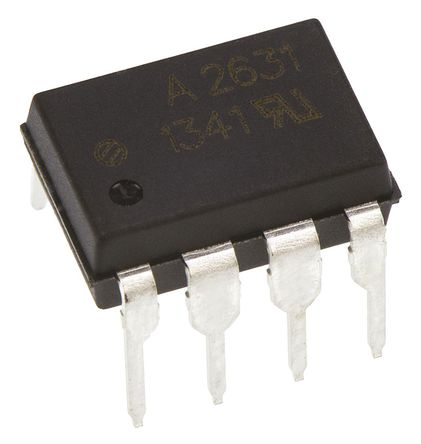 Broadcom - HCPL-2631-000E - Broadcom 双通道 光耦 HCPL-2631-000E, 直流输入, 晶体管输出, 8引脚 DIP 封装		