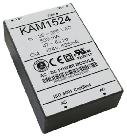 RS Pro - KAM1505 - RS Pro 15W  ǶʽģʽԴ SMPS KAM1505, 120  375 V dc, 85  265 V ac, 5V dc, 3A, 76%Ч, շװ		