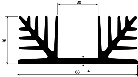 AAVID THERMALLOY - S041/B/100 - AAVID THERMALLOY ɫ ɢ S041/B/100, 1.8K/W, 100 x 88 x 35mm		