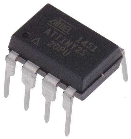 Microchip - ATTINY25-20PU - Microchip ATtiny ϵ 8 bit AVR MCU ATTINY25-20PU, 20MHz, 2 kB128 B ROM , 128 B RAM, PDIP-8		