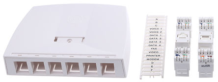 Molex Premise Networks - SSY-00012-02 - Molex Premise Networks 6路 Cat5e RJ45 UTP 表面盒 SSY-00012-02		
