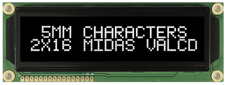 Midas - MC21605G12W-VNMLW - Midas MC21605 ϵ ͸ʽ ĸ LCD ɫʾ MC21605G12W-VNMLW, LED, 216ַ		