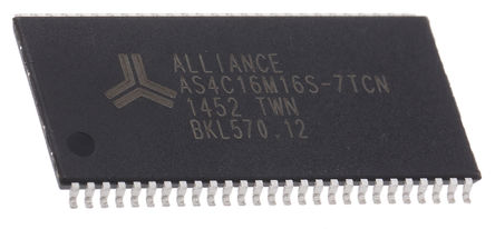 Alliance Memory - AS4C16M16S-7TCN - AS4C16M16S-7TCN, 256Mbit 143MHz SDRAM 洢, 3  3.6 V, 54 TSOPװ		