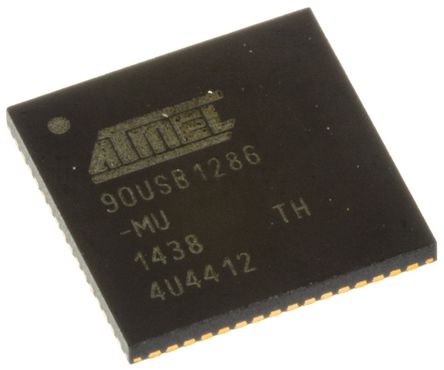 Microchip - AT90USB1286-MU - Microchip AT90 ϵ 8 bit AVR MCU AT90USB1286-MU, 20MHz, 128 kB ROM , 4 kB8 kB RAM, 1xUSB, QFN-64		