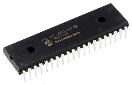 Microchip - PIC18F4550-I/P - Microchip PIC18F ϵ 8 bit PIC MCU PIC18F4550-I/P, 48MHz, 32 kB256 B ROM , 2048 B RAM, 1xUSB, PDIP-40		