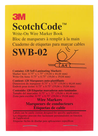 3M - SWB-02 - 3M 120װ ճ̶ ±ʶ SWB-02, 44mm, 19 mm, 6  8mmֱ		